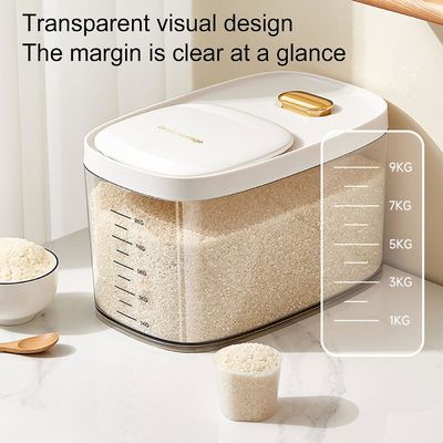 6L-10L Clear Rice Dispenser Container Pop Up Sealed Tight For Cereals Corns Grains