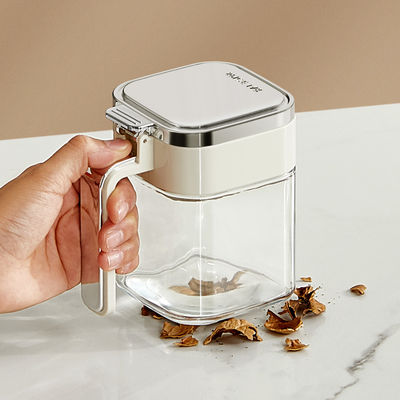 Kitchen Seasoning Powder Spices Storage Container Tea Coffee Sugar Salt Glass Jars Container With Stainless Steel Lid And Spoon