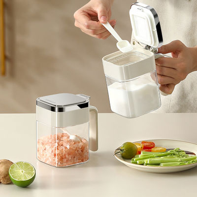 Kitchen Seasoning Powder Spices Storage Container Tea Coffee Sugar Salt Glass Jars Container With Stainless Steel Lid And Spoon